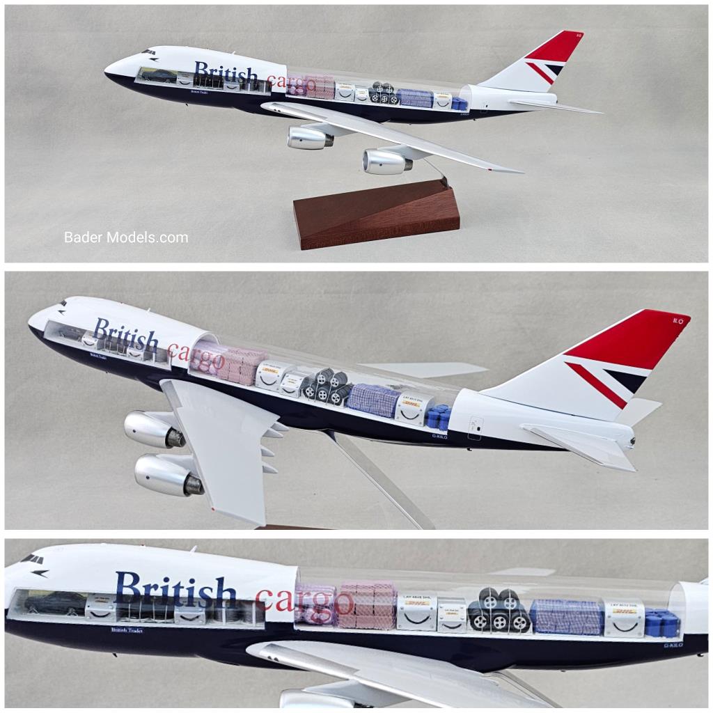 British Cargo - B747-200F - (1:144) - 180° Clear Top